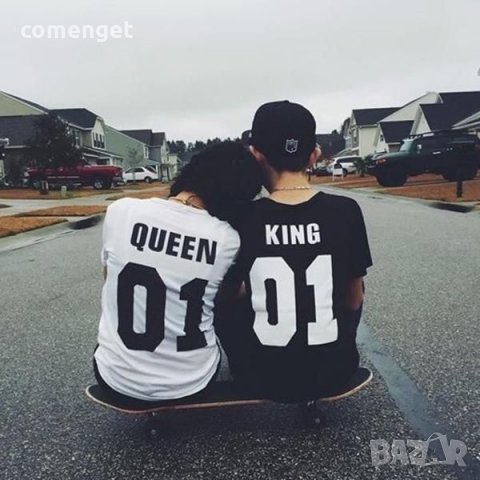 СВЕТИ ВАЛЕНТИН! За ВЛЮБЕНИ LOVE T-SHIRTS KING QUEEN с НОМЕР ПО ИЗБОР! Поръчай модел с ТВОЯ ИДЕЯ!