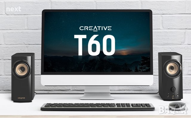 Тонколона Creative T60, 2.0, RMS 30W (15W + 15W), Bluetooth + Гаранция, снимка 4 - Тонколони - 40107101