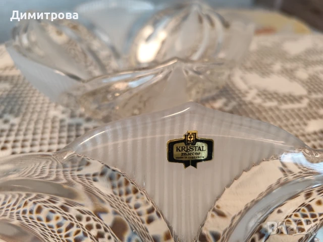 Кристални купи и ваза , снимка 6 - Вази - 50988970