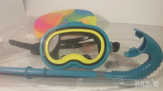 Комплект маска, шнорхел и плувна шапка, снимка 5 - Водни спортове - 52058858