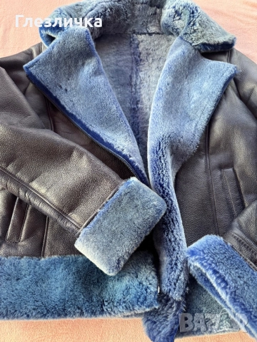 Топло яке естествена агнешка кога и богата яка от лисица , снимка 2 - Якета - 52979793