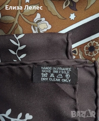 Hermes оригинален копринен шал 90/90 см., снимка 11 - Шалове - 52923743