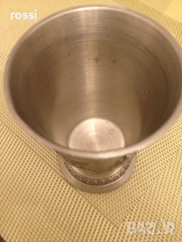 Старинна немска чаша от калай серия Lindenwirthin , снимка 7 - Колекции - 43201328