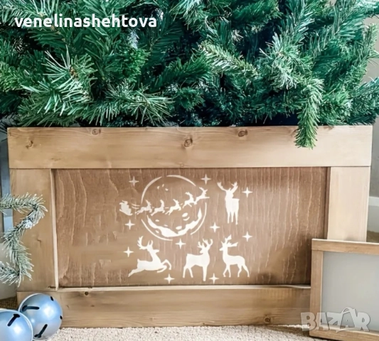 Коледен шаблон стенсил за декорация на торта кекс скрапбукинг дърво текстил , снимка 4 - Декорация за дома - 52554337