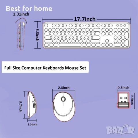 Комплект от компютърна клавиатура и мишка- безжични, снимка 6 - Клавиатури и мишки - 51934182