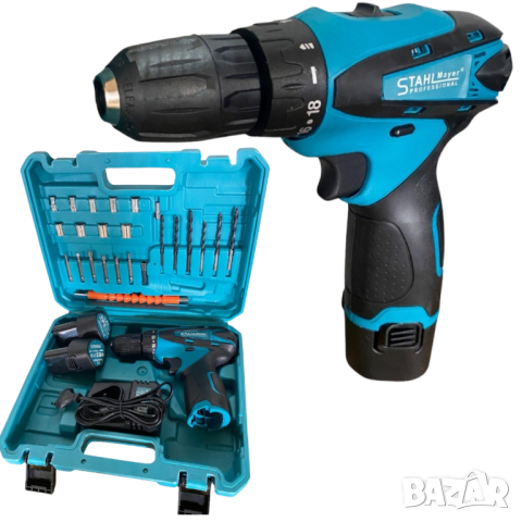 Мини Ъглошлайф 1400W 125мм регулация на обороти и Акумулаторен Винтоверт STAHLMAYER 18V 3.0 Ah, снимка 3 - Винтоверти - 44880807