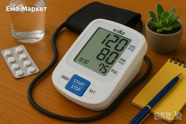 Апарат за кръвно налягане Voltz, Маншет, 2х90 позиции памет, LCD дисплей, Бял, снимка 2 - Уреди за диагностика - 50031964