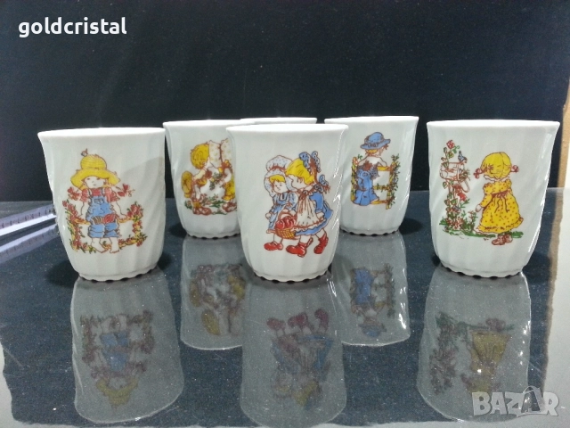 стар полски порцелан чаени чаши детски мотиви 
