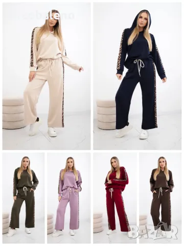 Дамски комплект от две части от вискоза с леопардово райе, 8цвята 