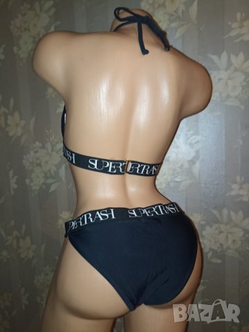 Supertrash S,M-Черен секси бански с надписи