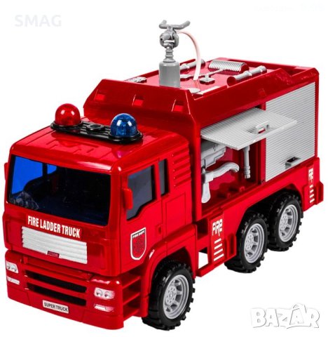 Играчка Пожарна кола със звук и светлини (излива вода), снимка 1 - Коли, камиони, мотори, писти - 43103016