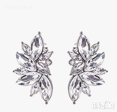 Луксозни висящи обеци с цветни кристали, снимка 6 - Обеци - 51965886