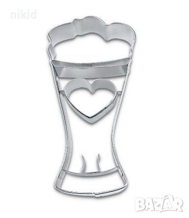Висока чаша халба със сърце метална форма резец тесто фондан декор сладки, снимка 2 - Форми - 40384341