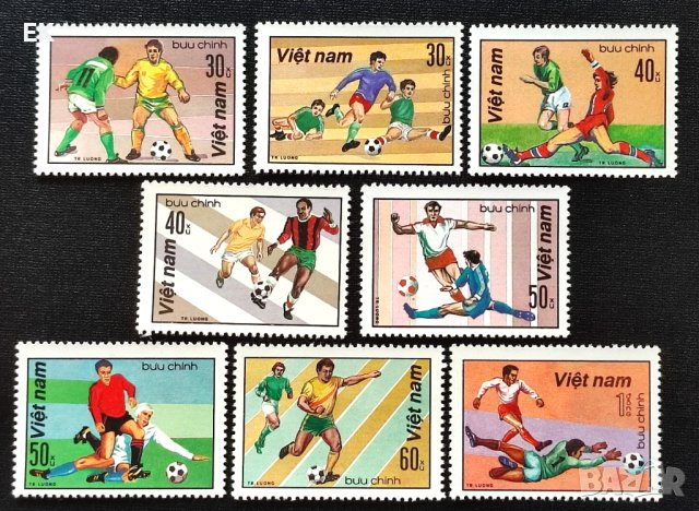 Виетнам, 1982 г. - пълна серия чисти марки, футбол, 1*11, снимка 1 - Филателия - 43621381