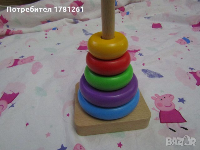 Дървен сортер с рингове, снимка 1
