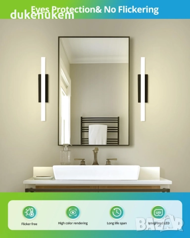 LED лампа за баня 40 см, 9W, 4000K неутрална светлина, снимка 2 - Лед осветление - 52638302