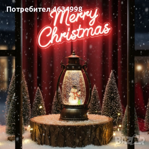Ретро LED коледен фенер с падащ сняг – магическа светлина и празничен уют, снимка 4 - Декорация за дома - 52233144
