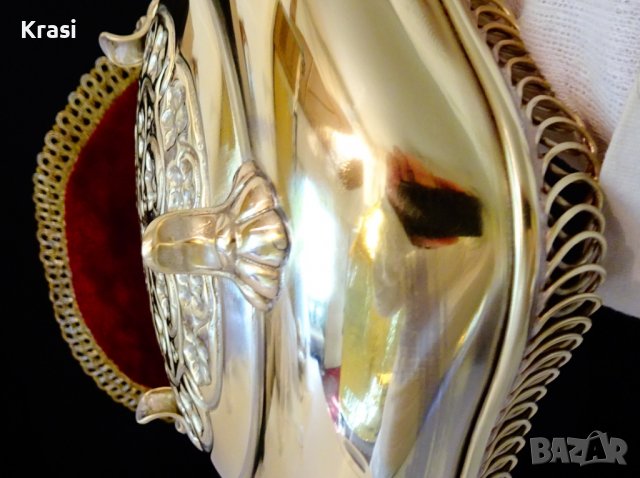 Бронзова салатиера,фруктиера 24 см.,маркирана. , снимка 8 - Антикварни и старинни предмети - 38459706