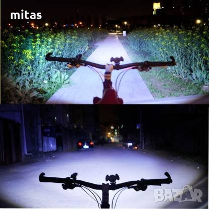 Водоустойчив LED фар за велосипед с три светлини и ръчен фокус, снимка 6 - Аксесоари за велосипеди - 27236841