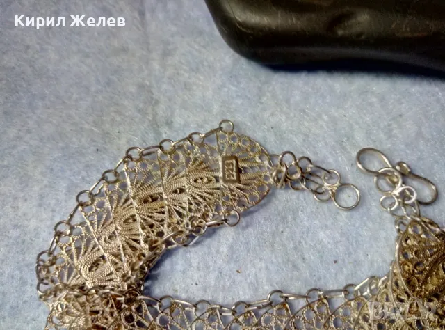 СТАРА НЕЖНА ФИЛИГРАННА СРЕБЪРНА ГРИВНА СРЕБРО 925 РЕТРО БИЖУ ФИНА МАЙСТОРСКА РЪЧНА ИЗРАБОТКА 47940, снимка 10 - Антикварни и старинни предмети - 48476539