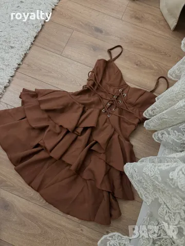 Кафява дамска рокля 