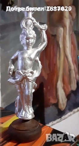 фигури от метал: Метална статуетка - човек с копие, златна рибка, момче, Сингапур мерлион, снимка 12 - Статуетки - 31110664