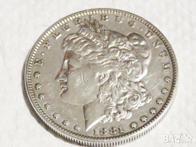 Рядък  сребърен американски долар, морган долар, MORGAN DOLLAR, ONE  DOLLAR - 1881  Сребро сребърен, снимка 4 - Нумизматика и бонистика - 35483309