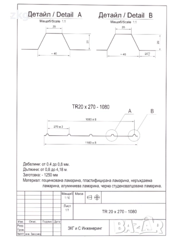 Огради от пластифицирана ламарина в София с профил TR20x270-1080, снимка 5 - Строителни материали - 43807395