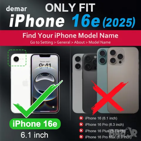 Калъф SHIELDON за iPhone 16e 6.1" 5G 2025, флип калъф от естествена кожа - тъмносин, снимка 2 - Калъфи, кейсове - 49506453