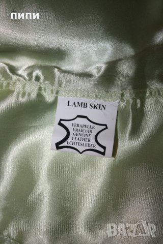 MARIE PHILIPPE естествена кожа, дамско яке, млечнозелен цвят, снимка 6 - Якета - 32422407