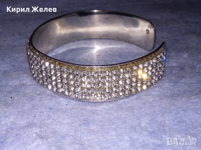 ШАРМАНТНА ПОСРЕБРЕНА КРИСТАЛНА ВИНТИДЖ - АРТ ГРИВНА от БЛАГОРОДНА СТОМАНА 37936, снимка 9 - Гривни - 40837183