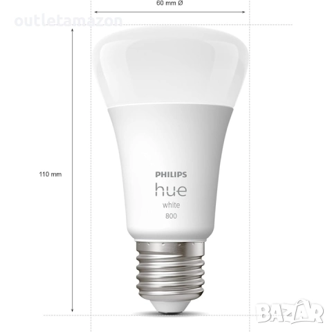 Смарт LED крушка Philips Hue, Bluetooth, Zigbee, снимка 6 - Лед осветление - 52450941