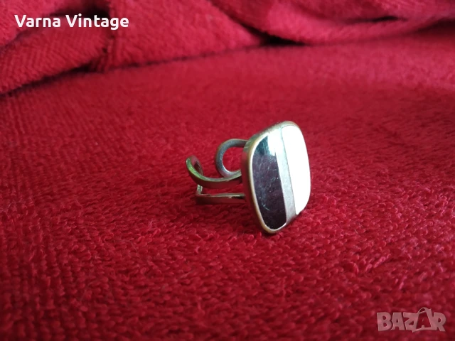 Дамски винтидж пръстен. емайл., снимка 3 - Пръстени - 51080007