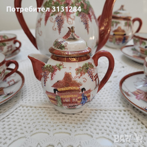 Старинен сервиз за кафе Amari Гейша литофания Япония 30-те, снимка 8 - Други ценни предмети - 44926842