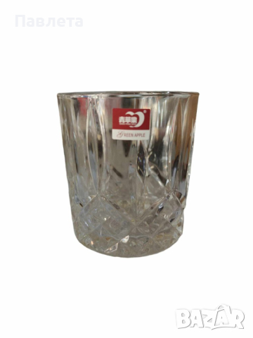 Комплект от деликатно стъкло,6 чаши и купа за лед с удобни щипки, снимка 2 - Чаши - 44926491