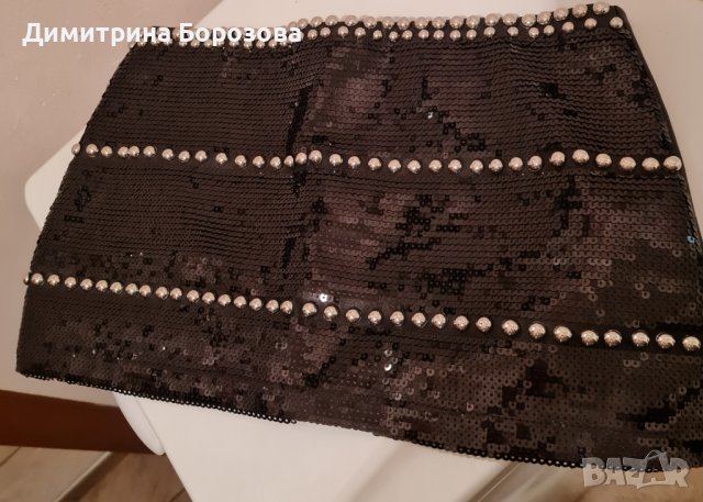 Кожена поличка с пайети , снимка 4 - Поли - 43051362