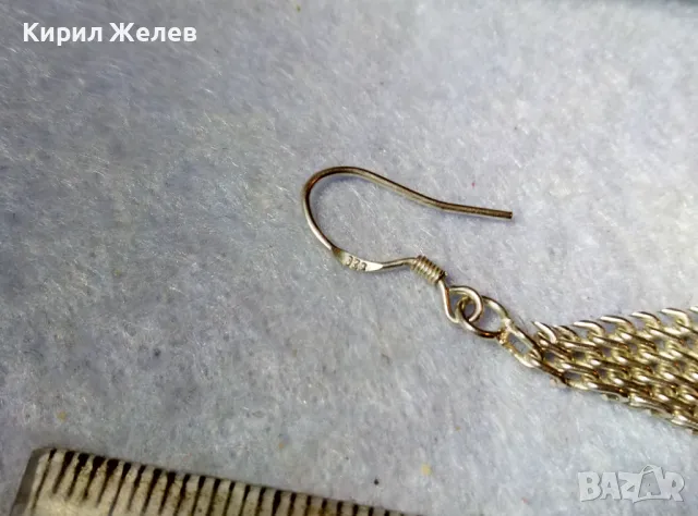 НЕЖНА ПОСРЕБРЕНА АРТ ОБЕЦА от БЛАГОРОДНА СТОМАНА ФИНА ВИНТИДЖ ПЛЕТКА 49412, снимка 4 - Обеци - 48901607