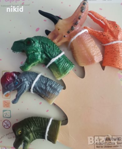 Куклен театър с пръсти пръстчета Динозаври динозавър животни гумени гумирани fingers finger, снимка 3 - Други - 37958147