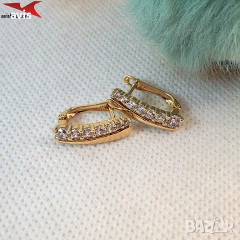 Обеци с 14К златно покритие 2141833