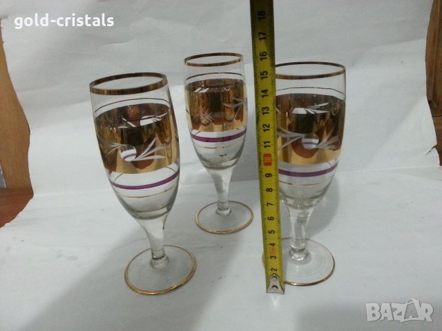 антикварни чаши с позлата  гравирани, снимка 12 - Антикварни и старинни предмети - 31628526