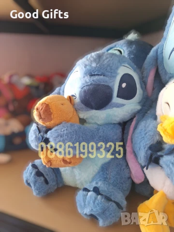 Плюшена играчка Стич с Капибара, Плюшен Стич, който гушка Капибара, снимка 4 - Плюшени играчки - 51064541