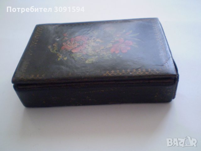 Стара Кутия Папие -маше  Ръчно рисувана, снимка 5 - Антикварни и старинни предмети - 34582246