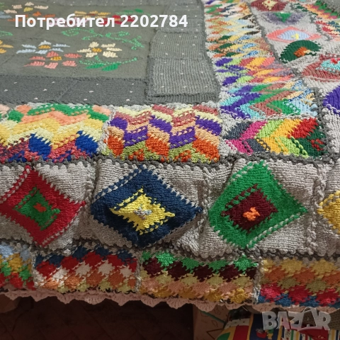 Ръчно плетена кувертюра,покривало,покривка за легло, снимка 8 - Покривки за легло - 52874369
