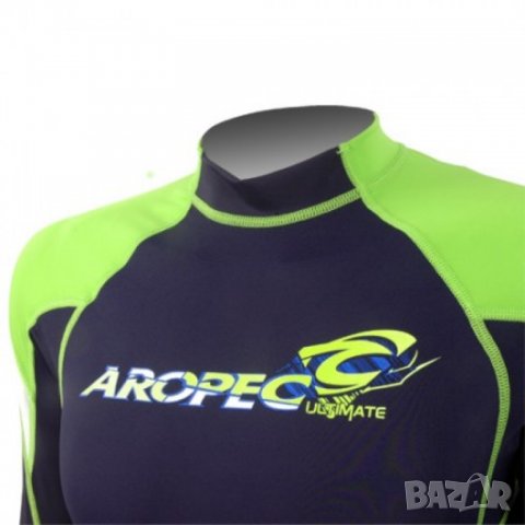 Мъжка блуза ликра с ултравиолетова защита Aropec Heroic Lime, снимка 3 - Водни спортове - 33419088