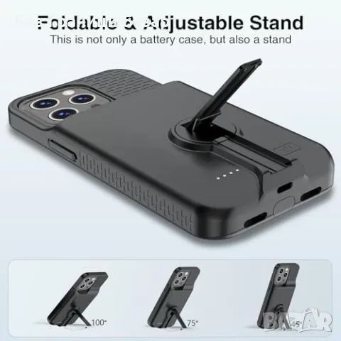 Нов 8000mAh Батерия кейс калъф със стойка за iPhone 14 Plus/13 Pro Max, снимка 6 - Калъфи, кейсове - 48897079