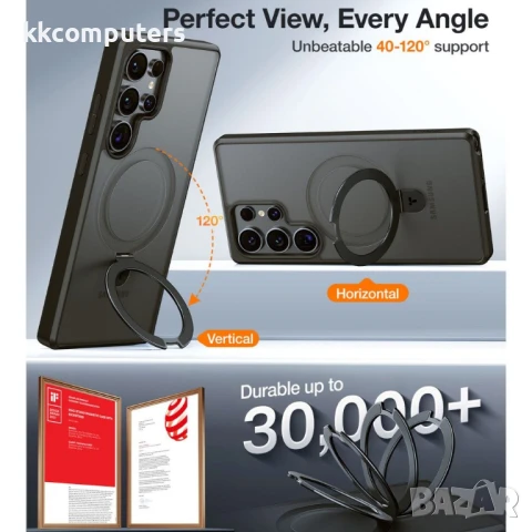 TORRAS Guardian Ostand Калъф за Samsung Galaxy S25 Ultra с MagSafe, Стойка и Скрийн Протектор – Три , снимка 5 - Калъфи, кейсове - 50513822