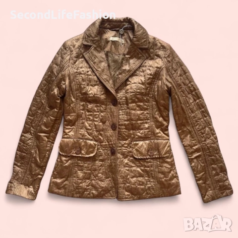 Дамско ватирано яке Carlo Colucci размер 38 M златисто-кафяво.