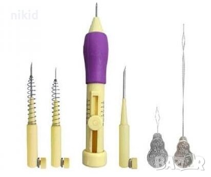 Уред Механизъм за фъкане пънч шило с три игли Punch Перфораторна игла за бродиране шиене, снимка 2 - Други - 38084092