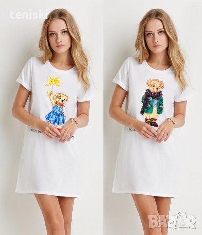  Дамска рокля тениска Ralph Lauren принт , снимка 3 - Рокли - 32782509