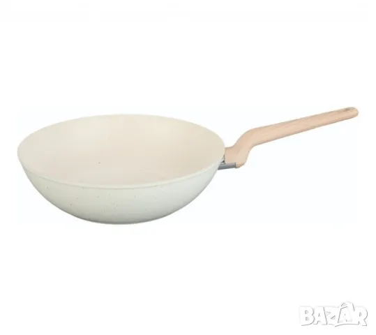 Тиган Уок Voltz Nice, 30x8.5см., Кован алуминий, Мраморно покр., Индукция, Кремав меланж, снимка 5 - Съдове за готвене - 50181606